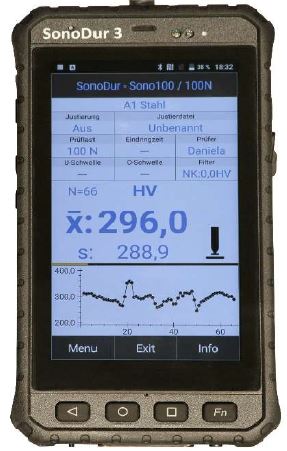 NewSonic SonoDur 3 Mobile UCI Hardness Tester with Data Logger - Unit Only